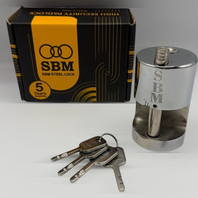 قفل کتابی اس بی ام مدل استوانه ای کد STEEL LOCK.90